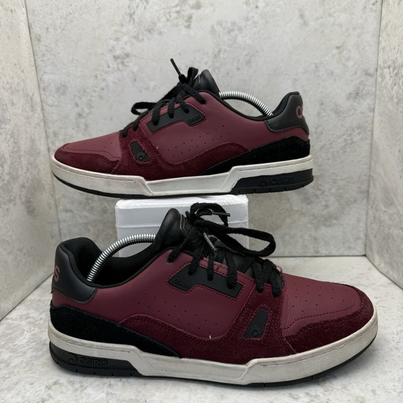 Osiris Other - Osiris Men's 10 BOB Leather Suede Skate Shoes Burgundy Low Top Sneakers
